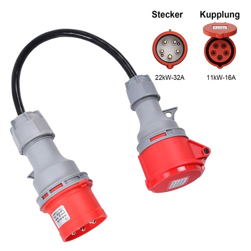 Cee phasen steckdosenadapter - 3-phasen,