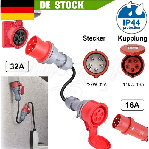 Cee phasen 32a stecker - stecker, auf
