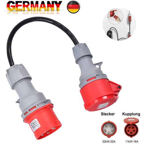 Cee adapter 32a - 32a, auf